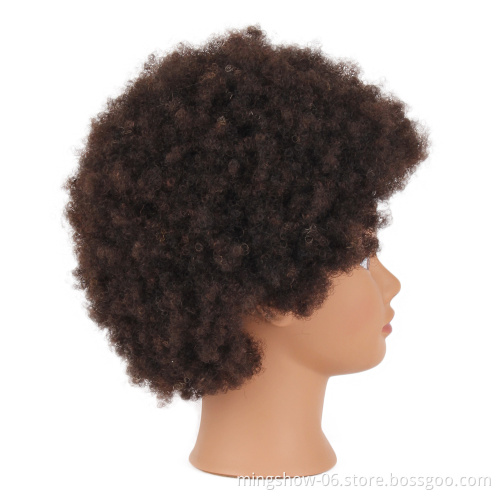 No MOQ cosmetology mannequins human hair braiding afro training mannequin dummy doll heads